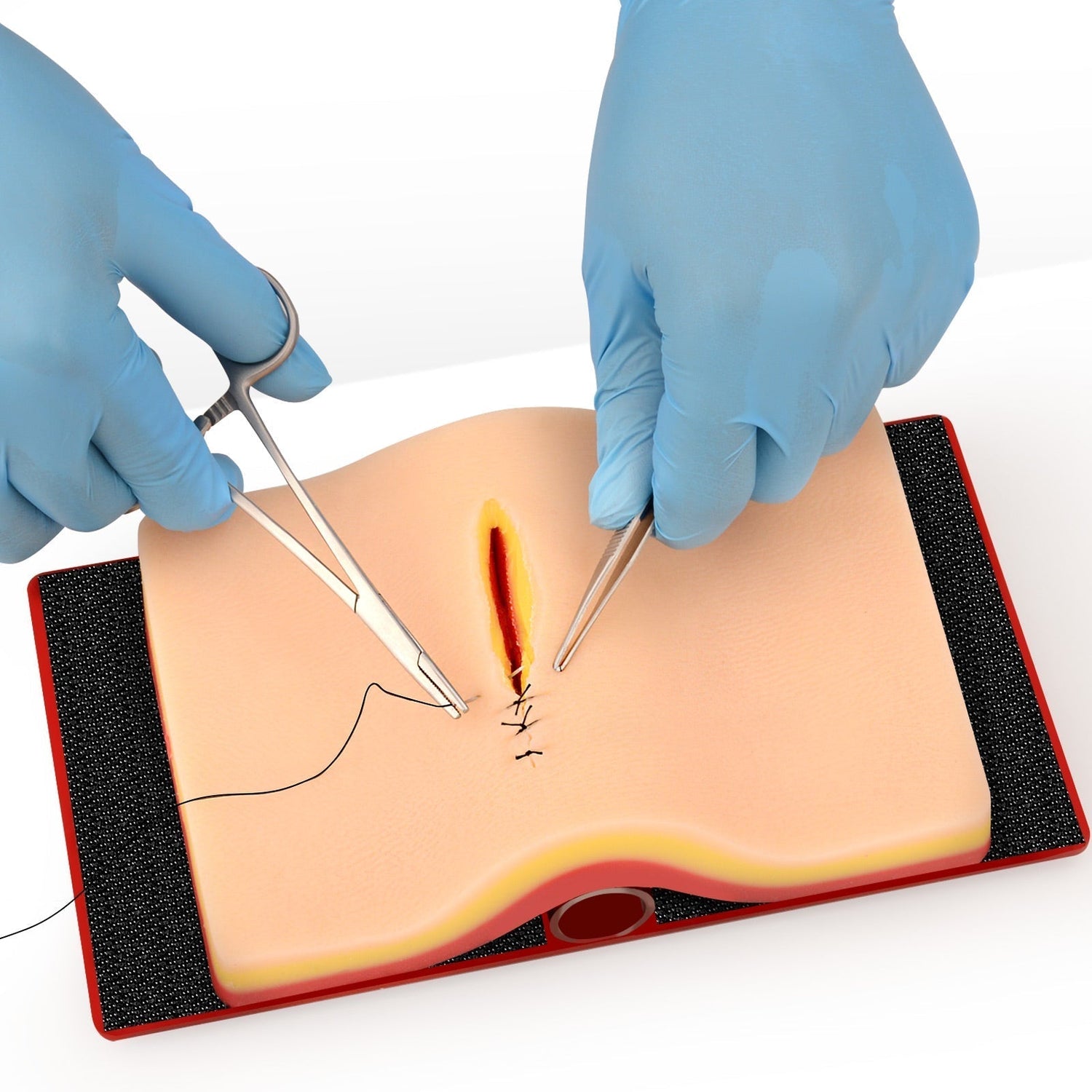 DIY Suture Pad with Hook and Loop Tissue Tensioner