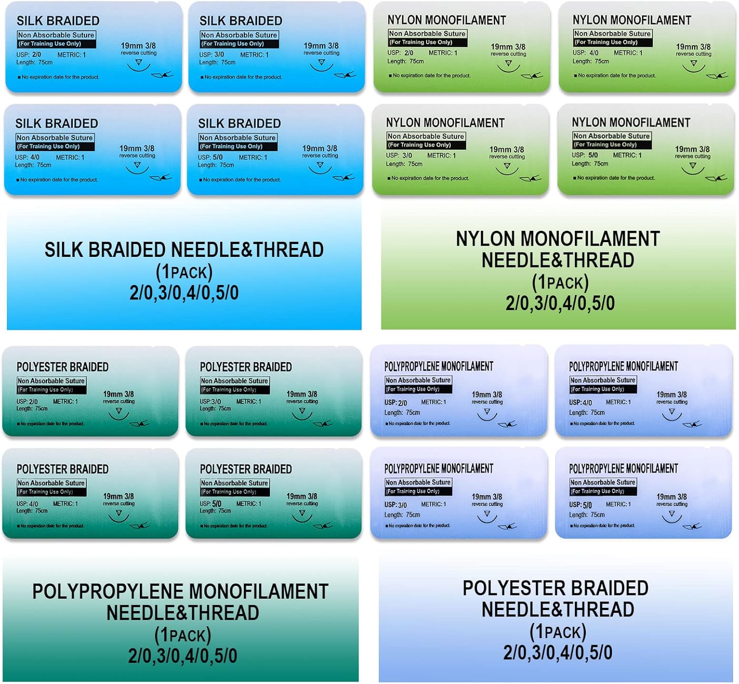 20 Pcs Sutures with Thread included in Practice Suture Kit