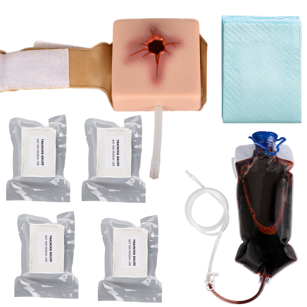 Wearable Gunshot Trauma Wound Model Kit for TCCC, EMS & First Aid Training Support - [shop_medarchitect]