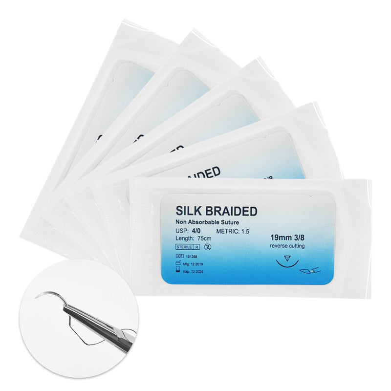 4/0 Silk Braided Suture Thread & Needle