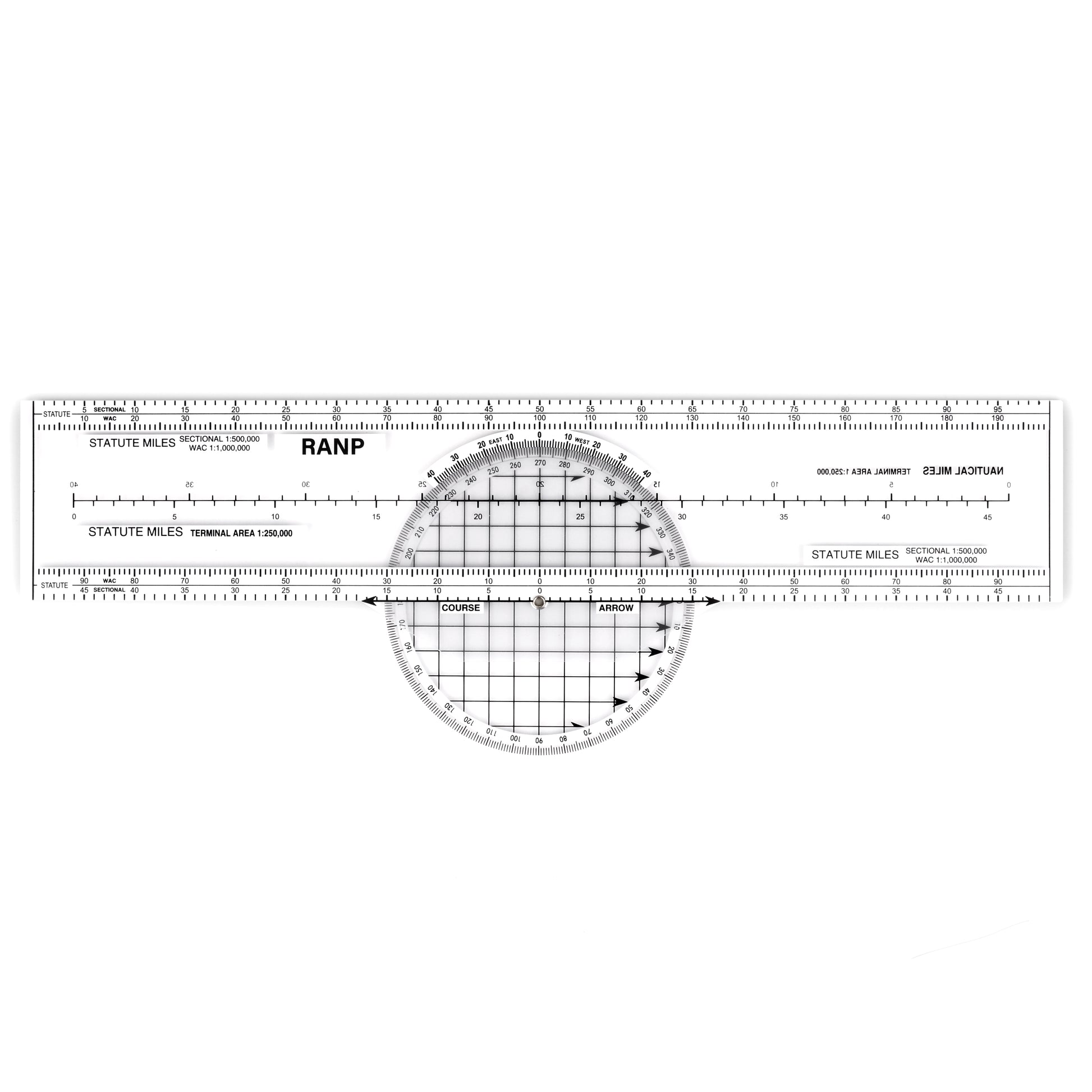 Aviation Plotter Front And Back Measurement Design