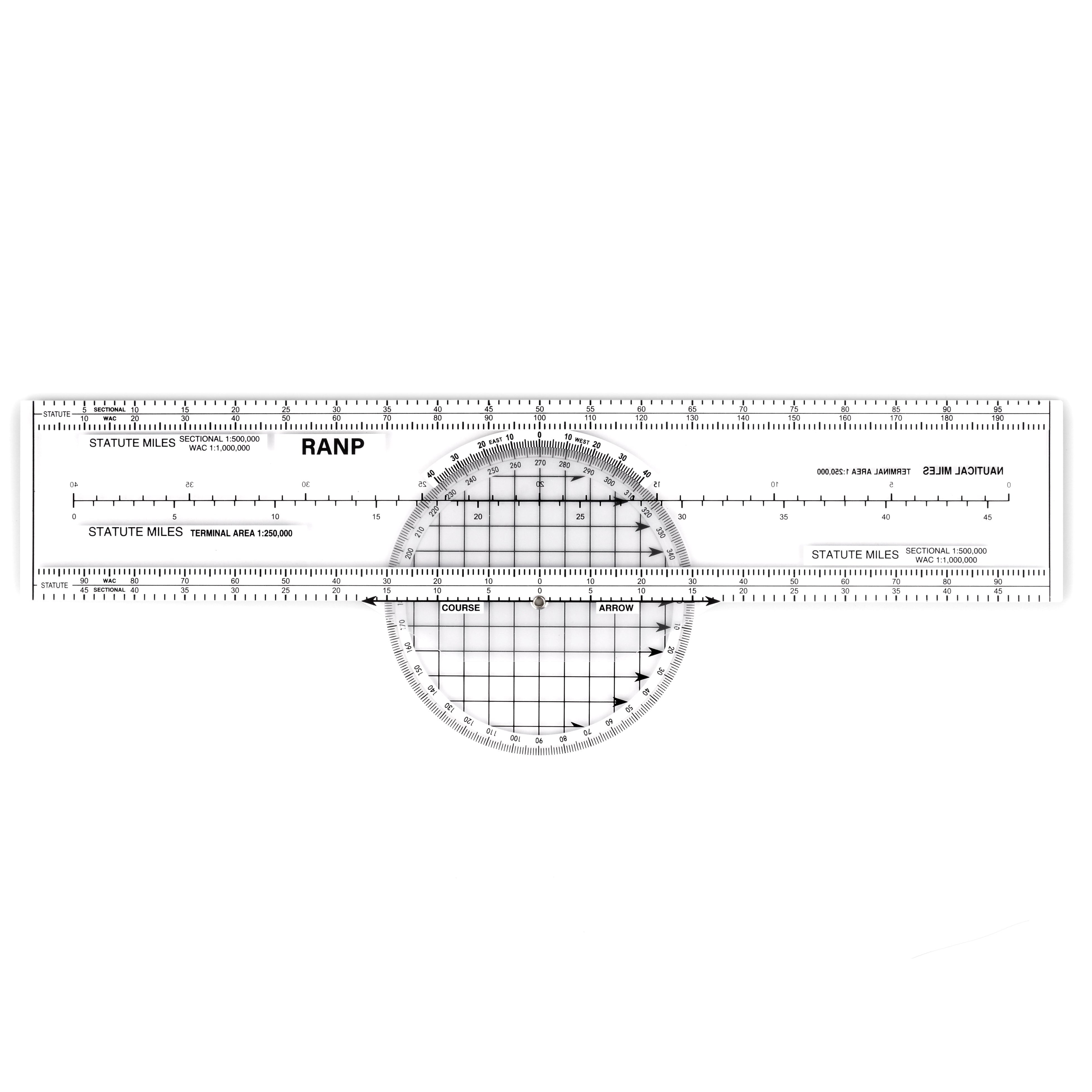 Aviation Plotter Front And Back Measurement Design
