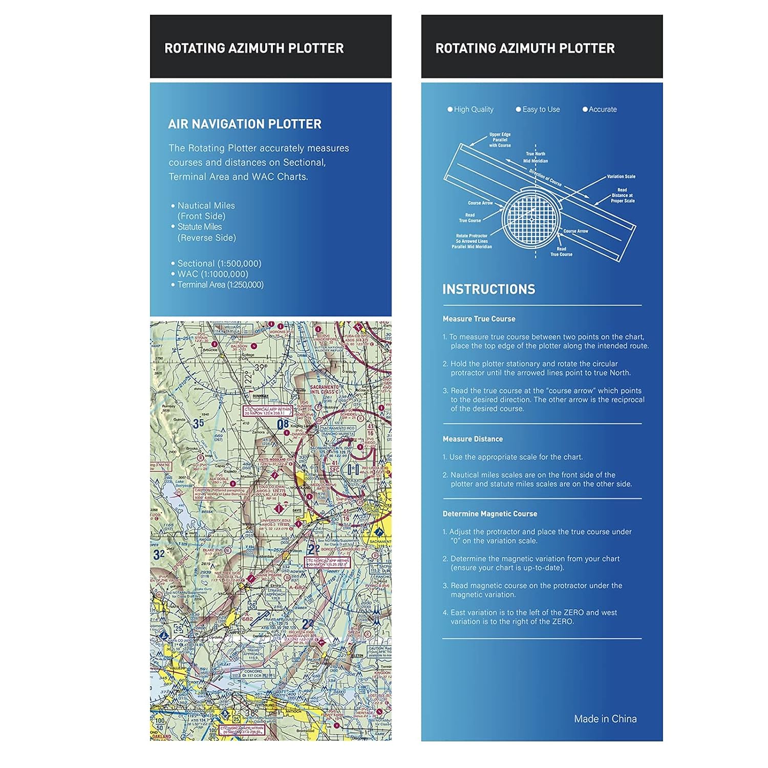 Aviation Plotter With Instruction Manual Included