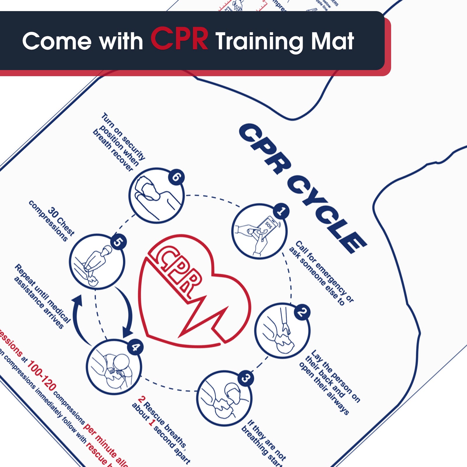 CPR Training Tool with Included CPR Training Mat