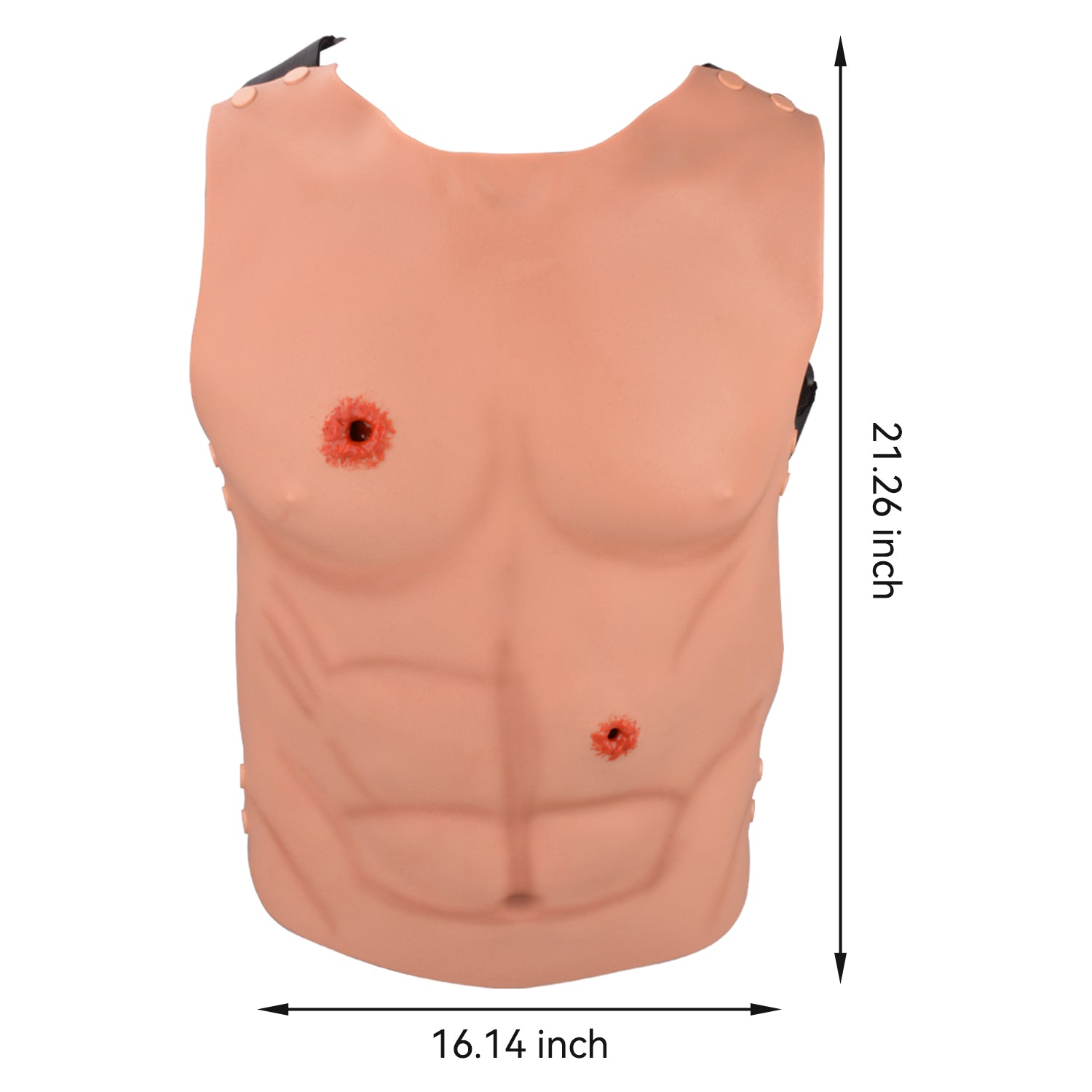 Chest & Abdominal Gunshot Wound Packing Trainer Size Reference