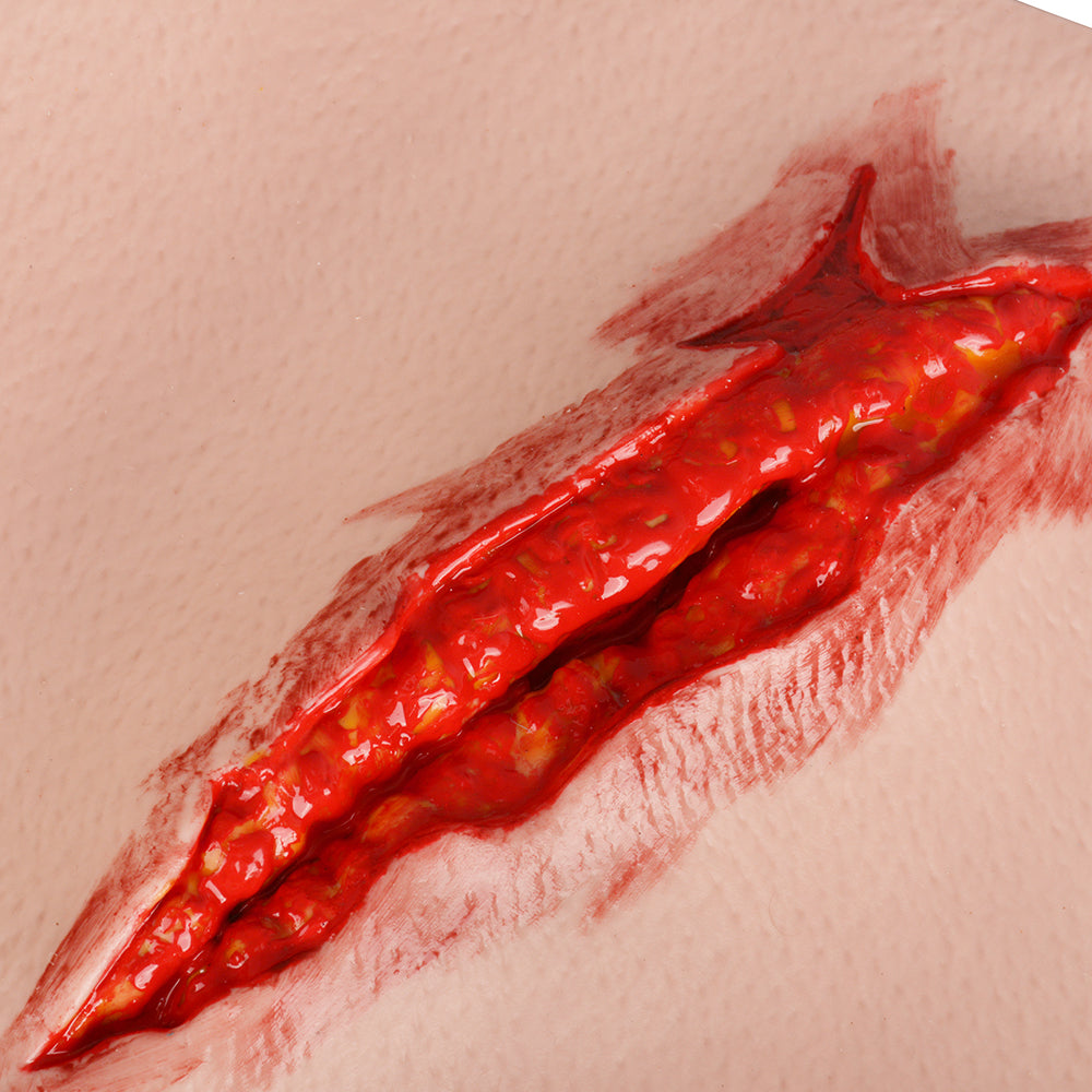 Close-Up Of Realistic Thigh Puncture Wound Detail