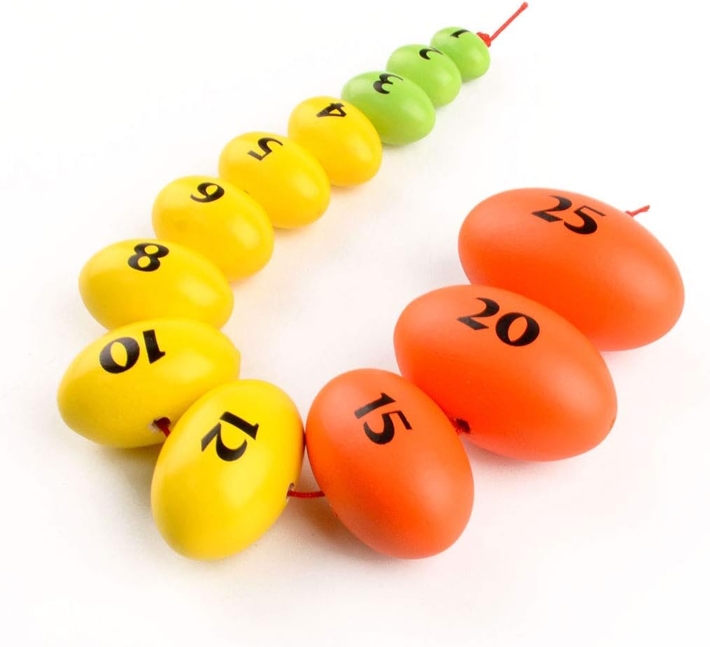 Close-Up of Color-Coded Beechwood Testicle Beads