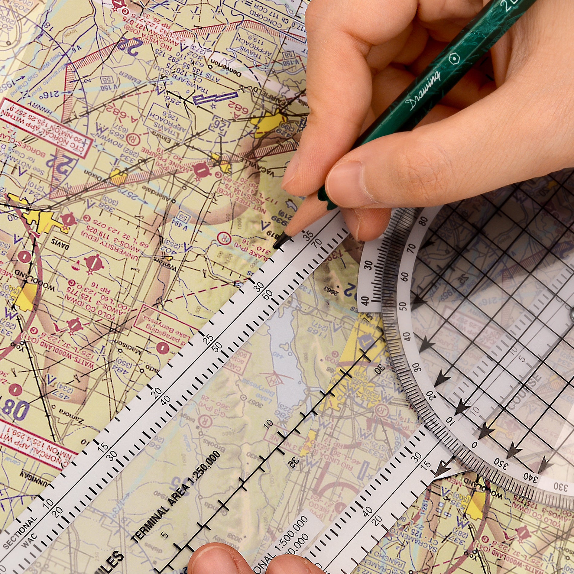 Compact Aviation Plotter For Flight Planning