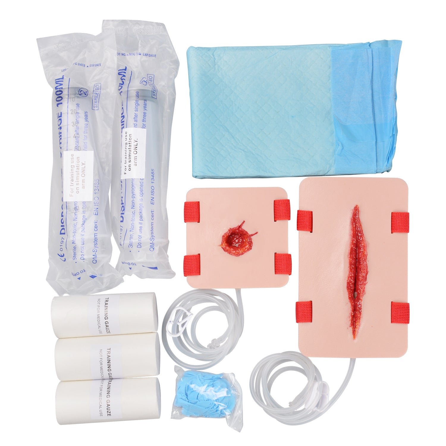 Complete Wound Packing Training Kit with Laceration and Gunshot Models