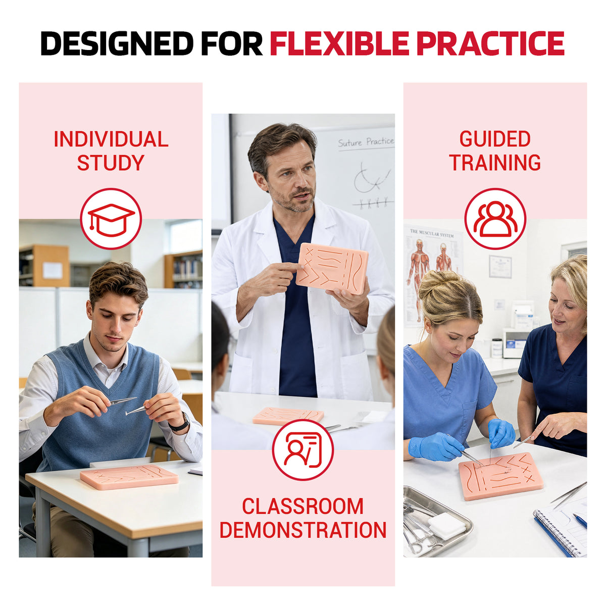 Double-Sided Suture Pad for Practice