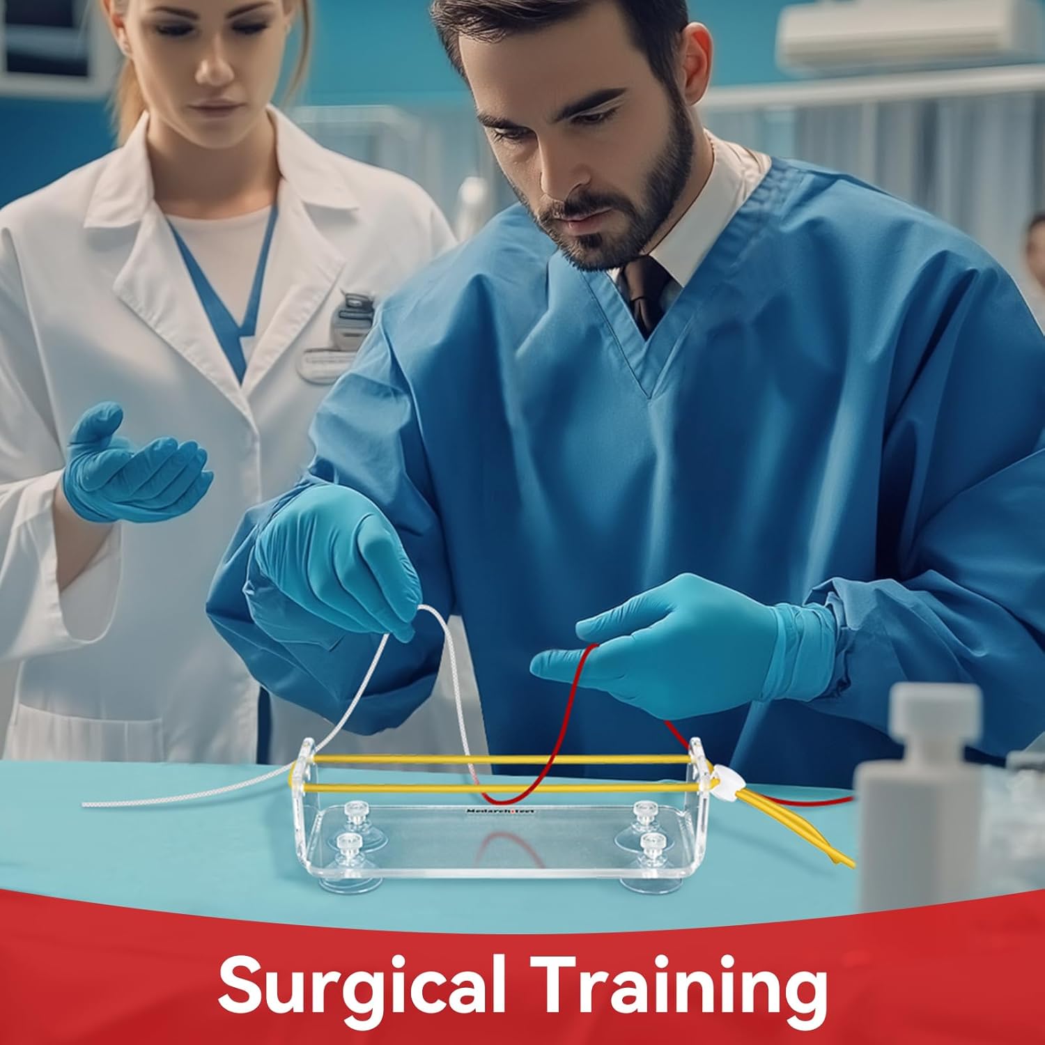 Double-Tube Suture Practice Board for Surgical Training