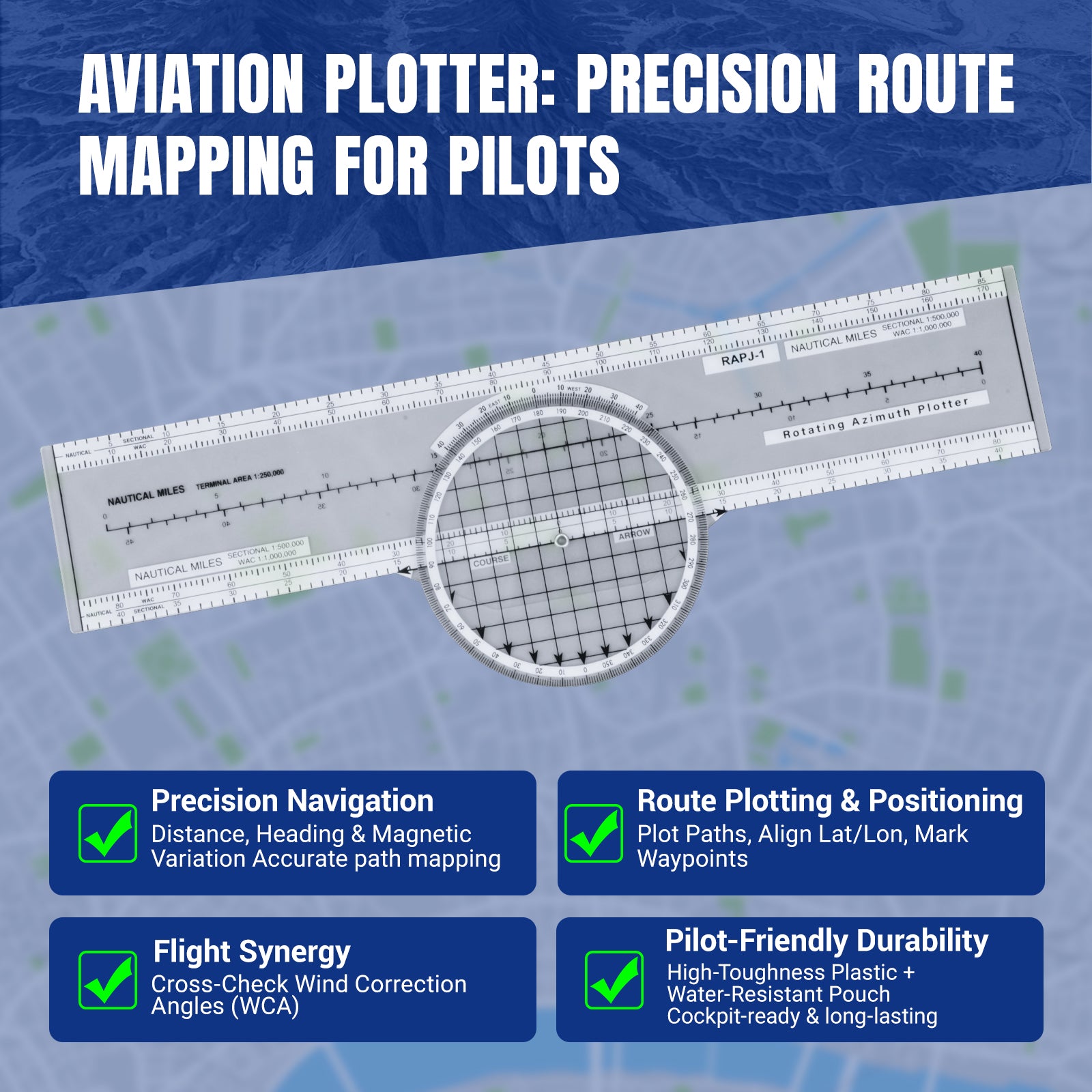 Durable E6B Flight Computer And Plotter Set