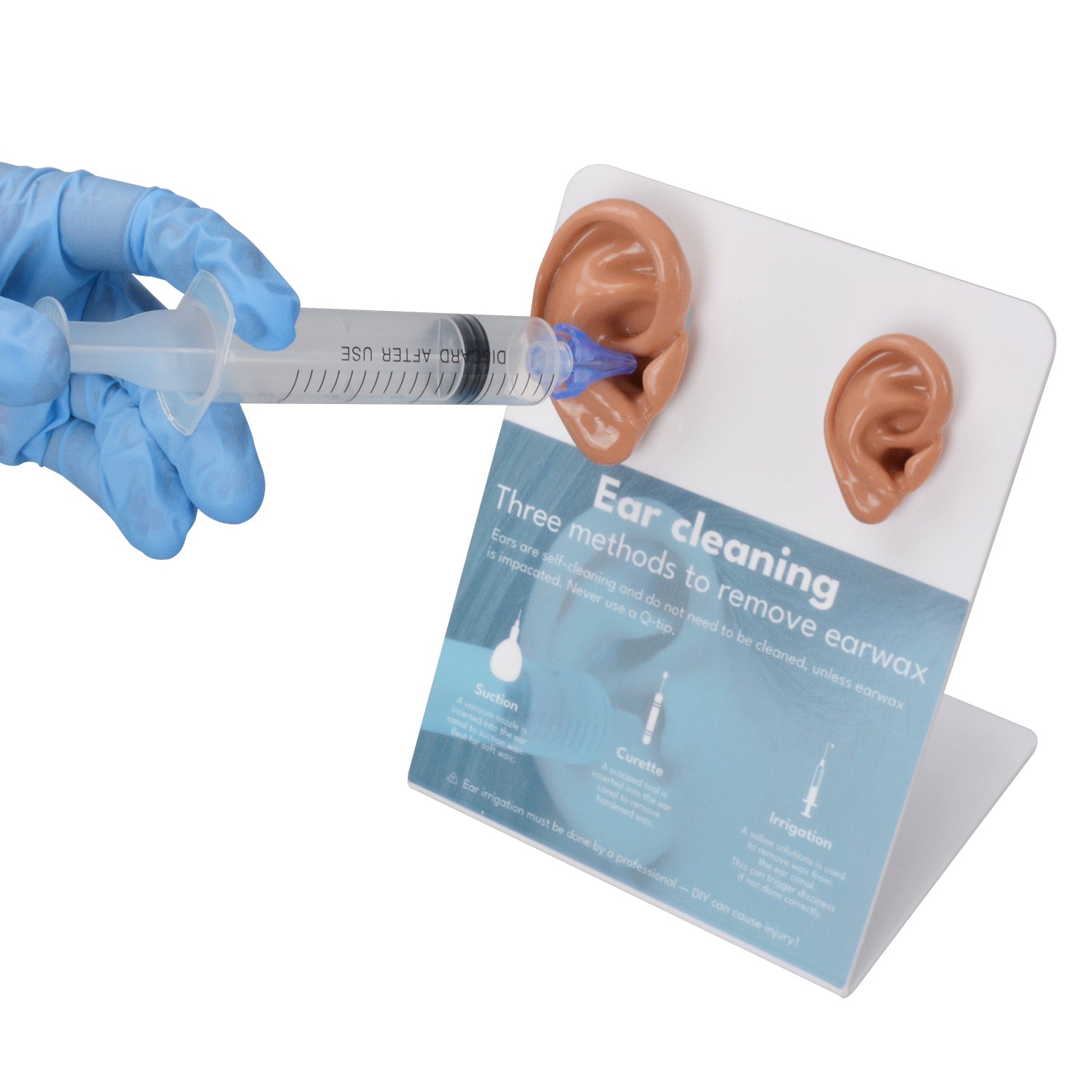Ear Irrigation Trainer Demonstrating Ear Wax Removal Practice