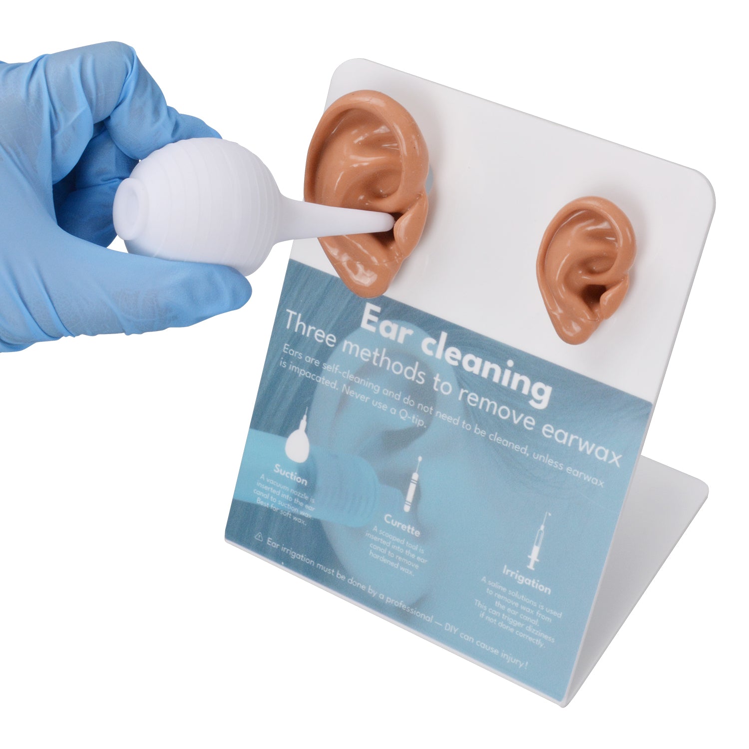 Ear Model Showing Ear Irrigation Practice Using Bulb Syringe