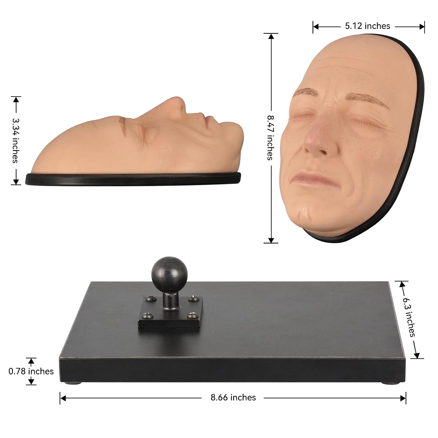 Female Facial Injection Mannequin Head Model with Multi-Directional Base B