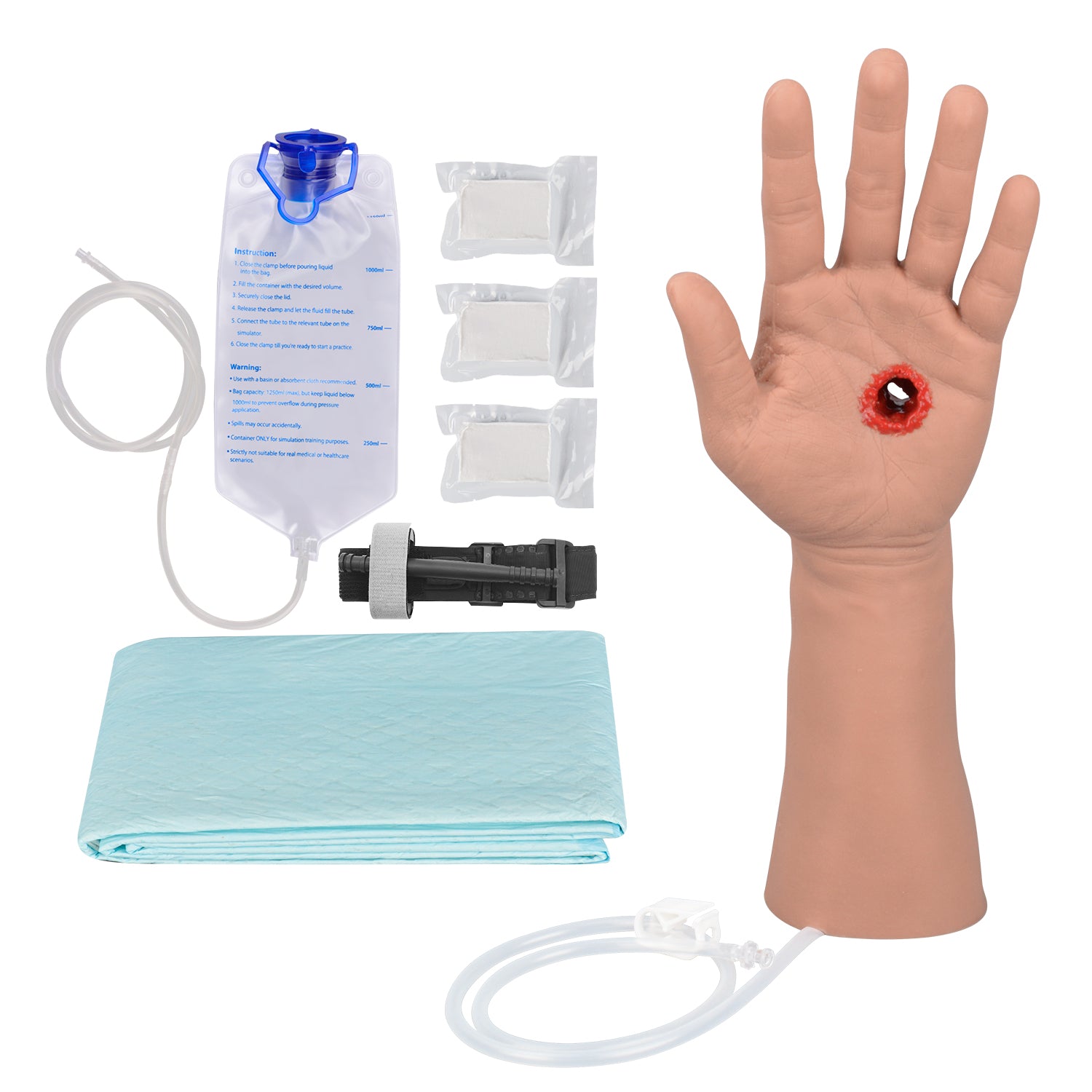 GSW Through Hand Stop The Bleed Training Kit