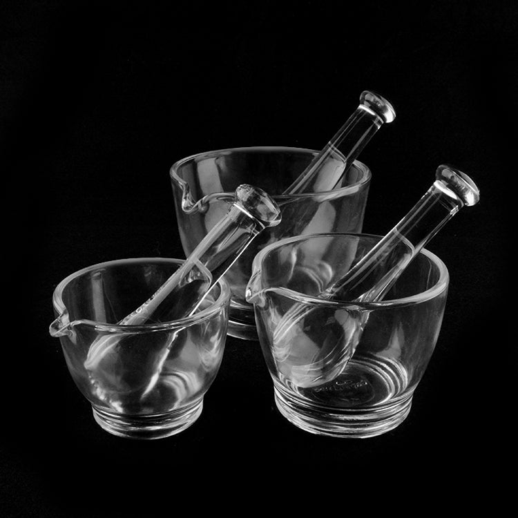 Glass Mortar and Pestle Set for Pharmacy & Laboratory