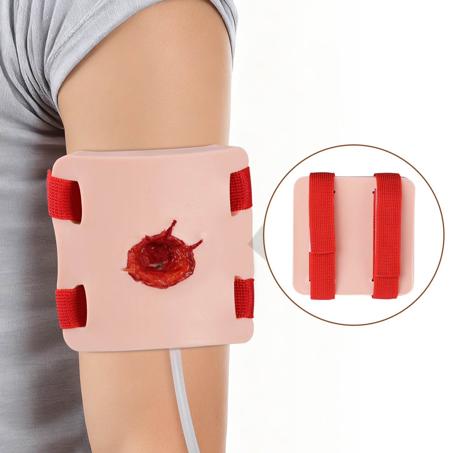 Gunshot Wound Model Worn on Hand for Wound Packing Training