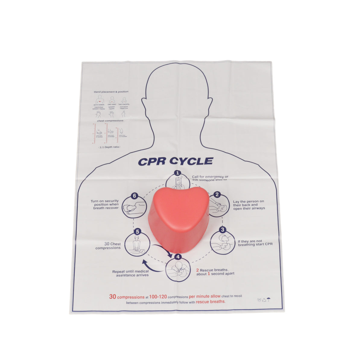 Cpr Modeling Pocket CPR Training Model – Heart-Shaped Practice Cube – Medarchitect