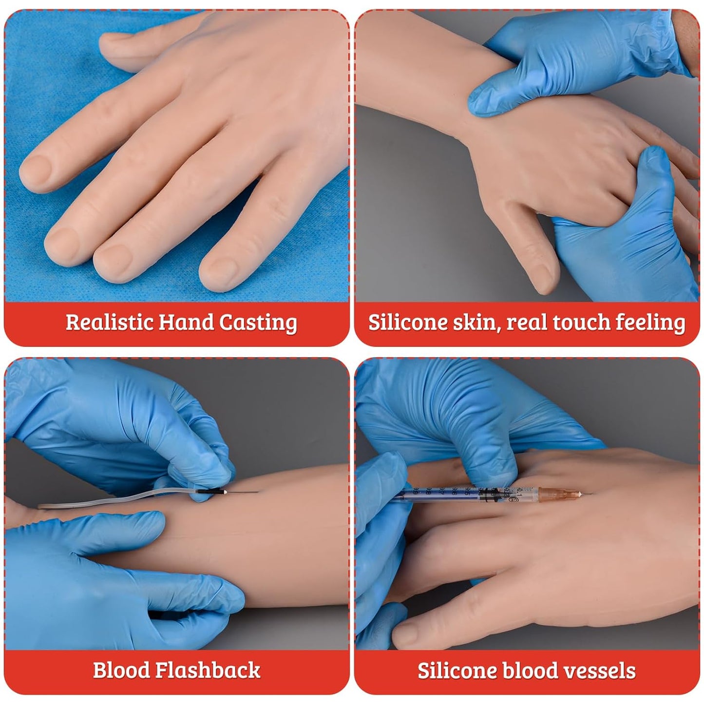 IV Arm with Realistic Hand Casting Real Touch Blood Flashback