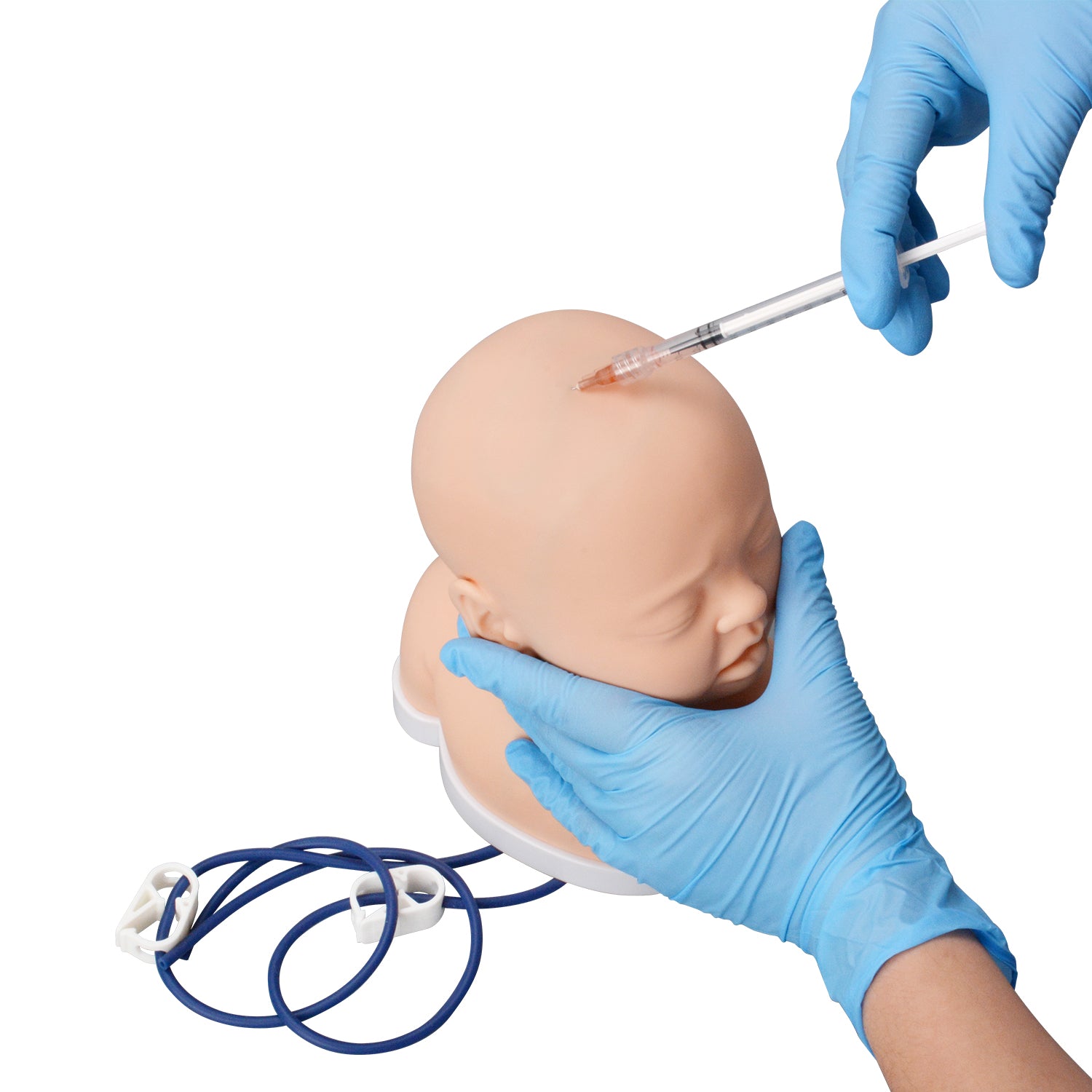 Infant IV Injection Practice on Realistic Baby Head Model