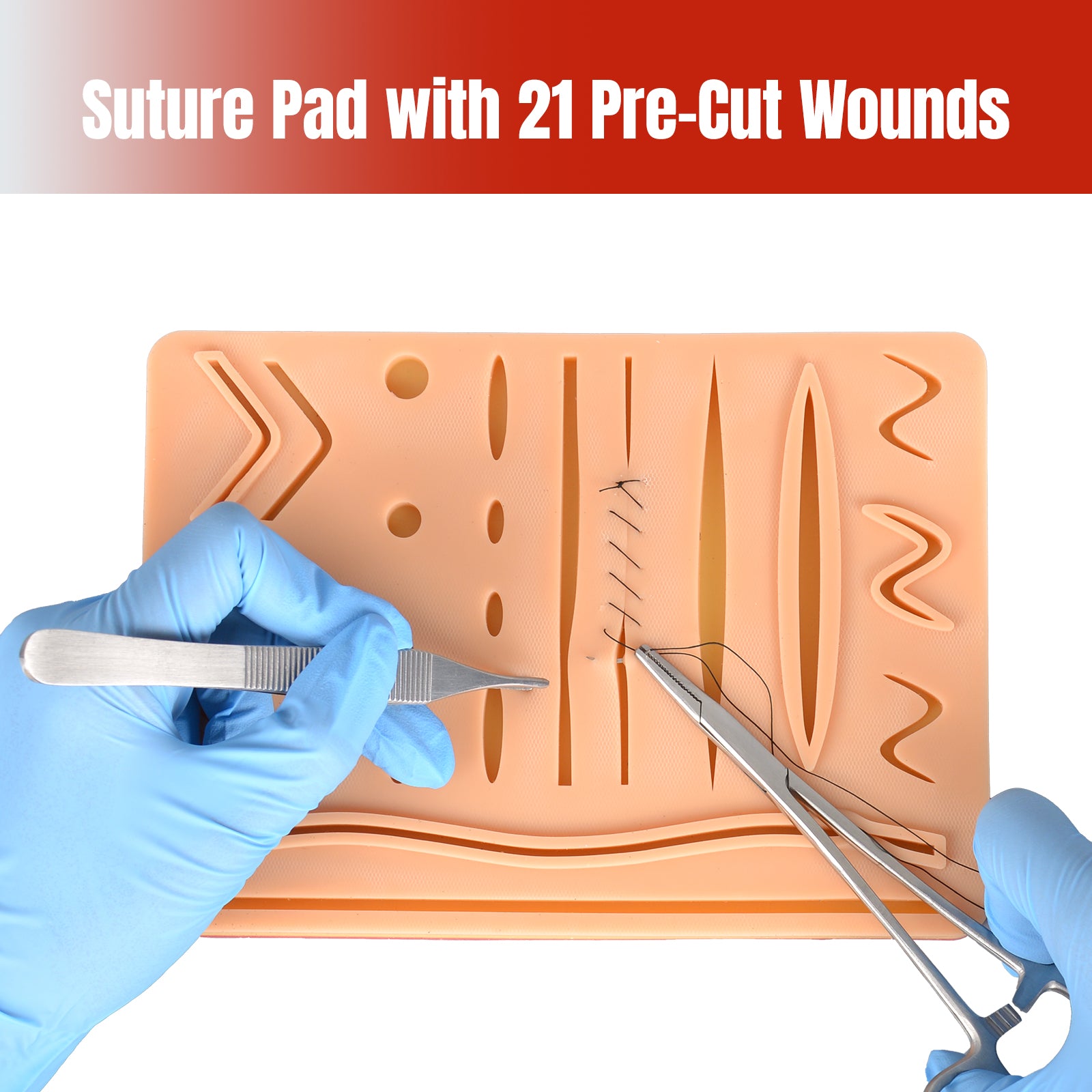 Medarchitect Suture Kit Upgraded with 21-Wounds and DIY Suture Pad