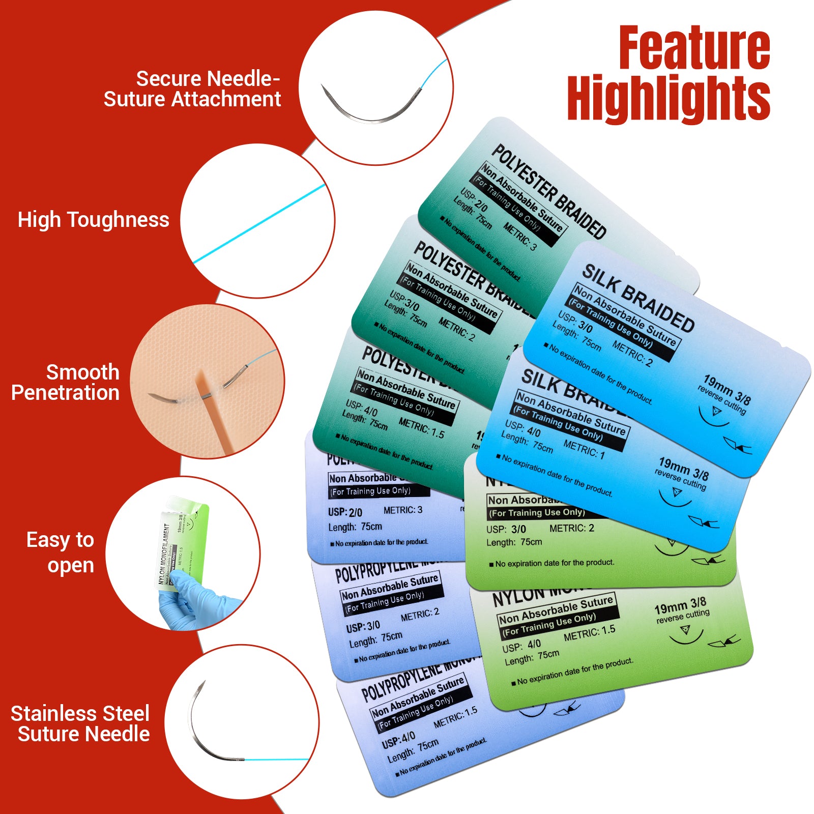 Medarchitect Suture Kit Upgraded with 21-Wounds and DIY Suture Pad