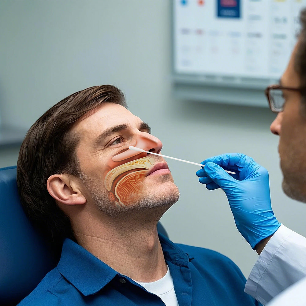 Medical Students Practicing Nasal Examination On 3D Model