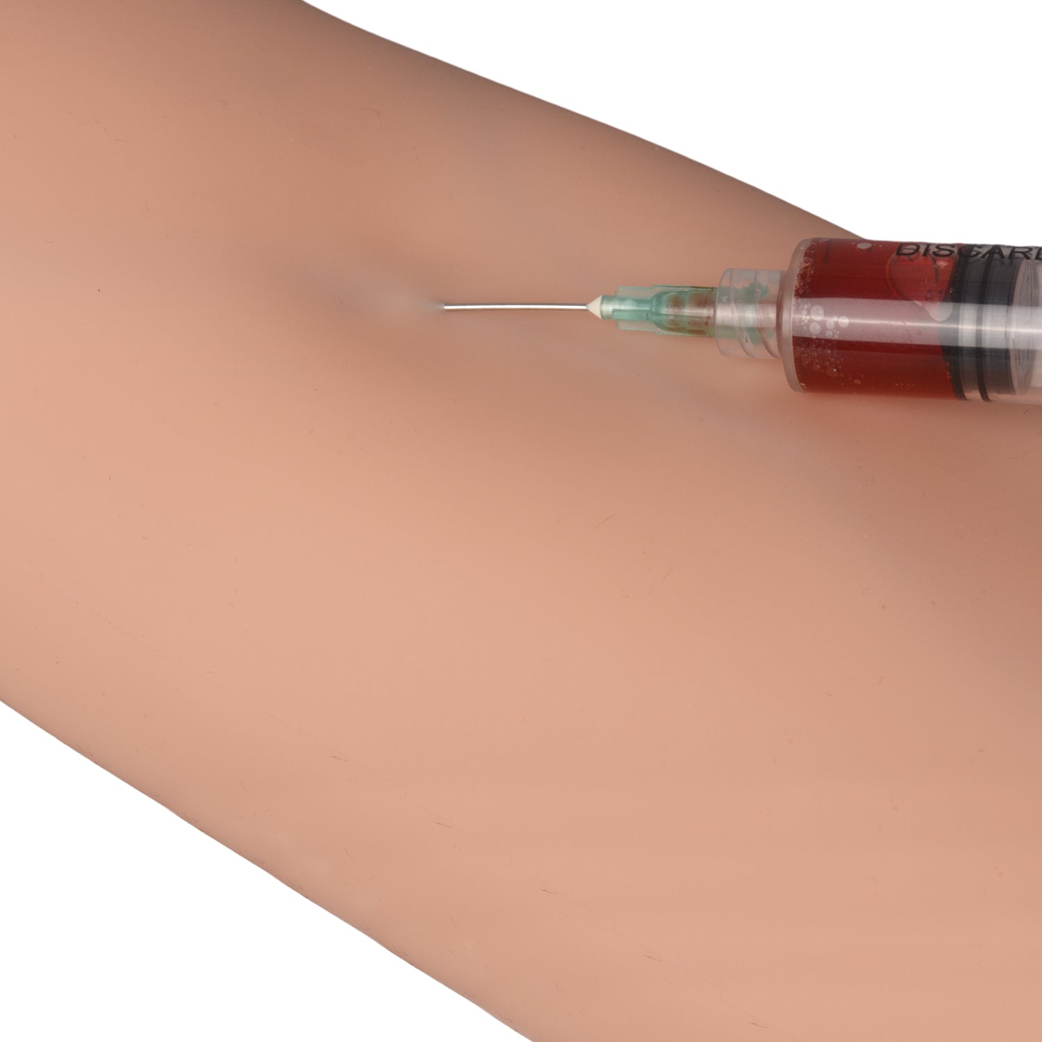 Medical Trainee Practicing Blood Draw on IV Training Arm