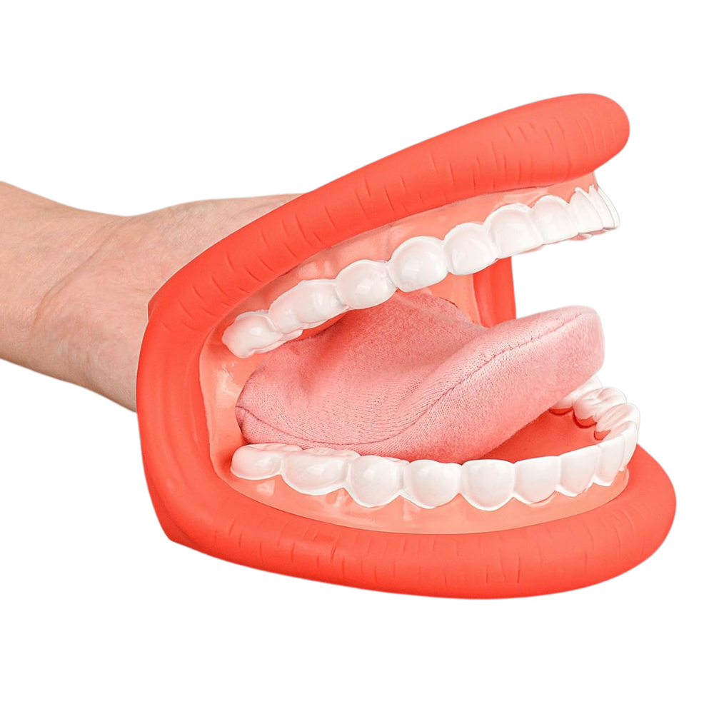 Mouth Hand Puppet With Soft Fabric Tongue For Articulation Practice