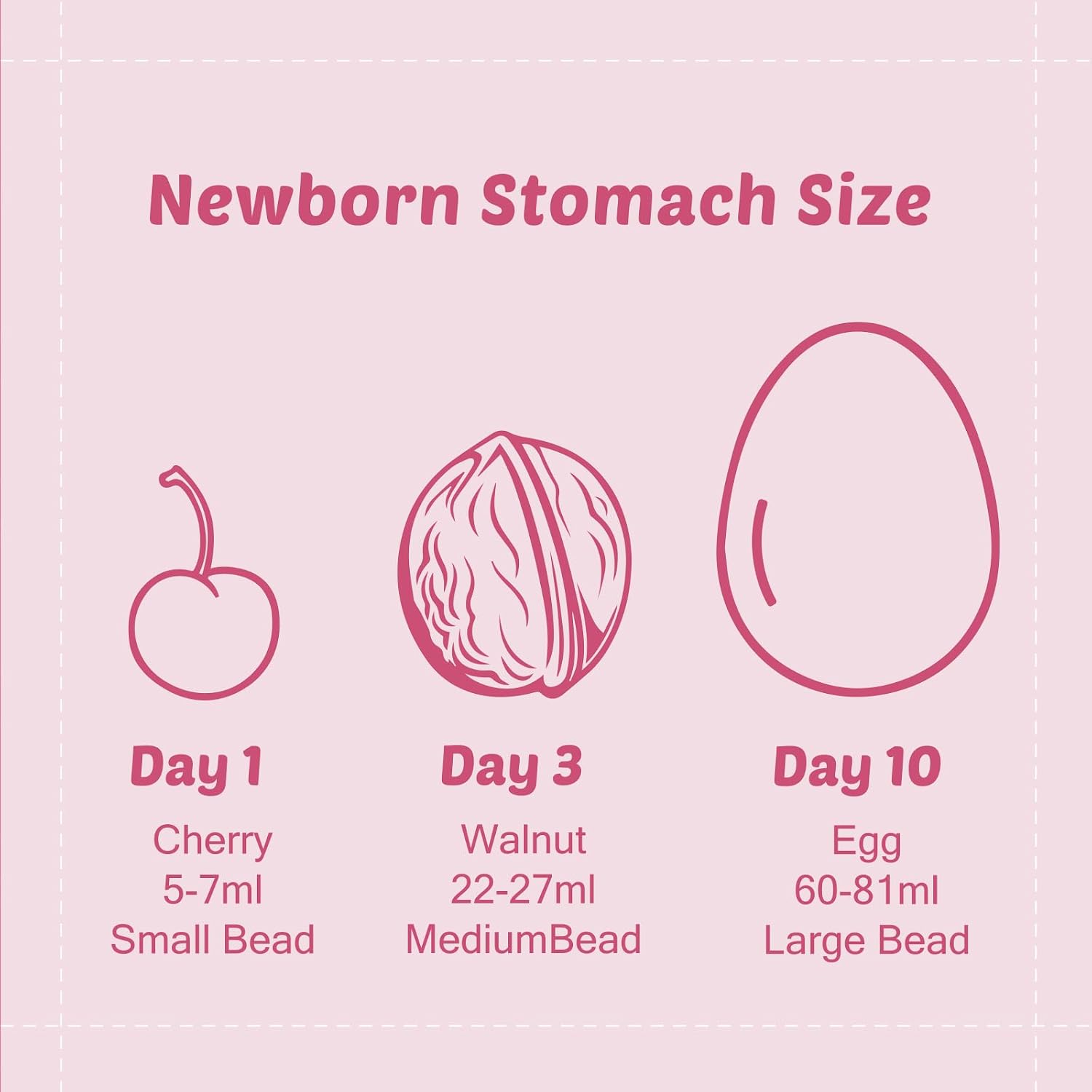 Newborn Stomach Size Belly Beads - Breastfeeding & Lactation Education Tool
