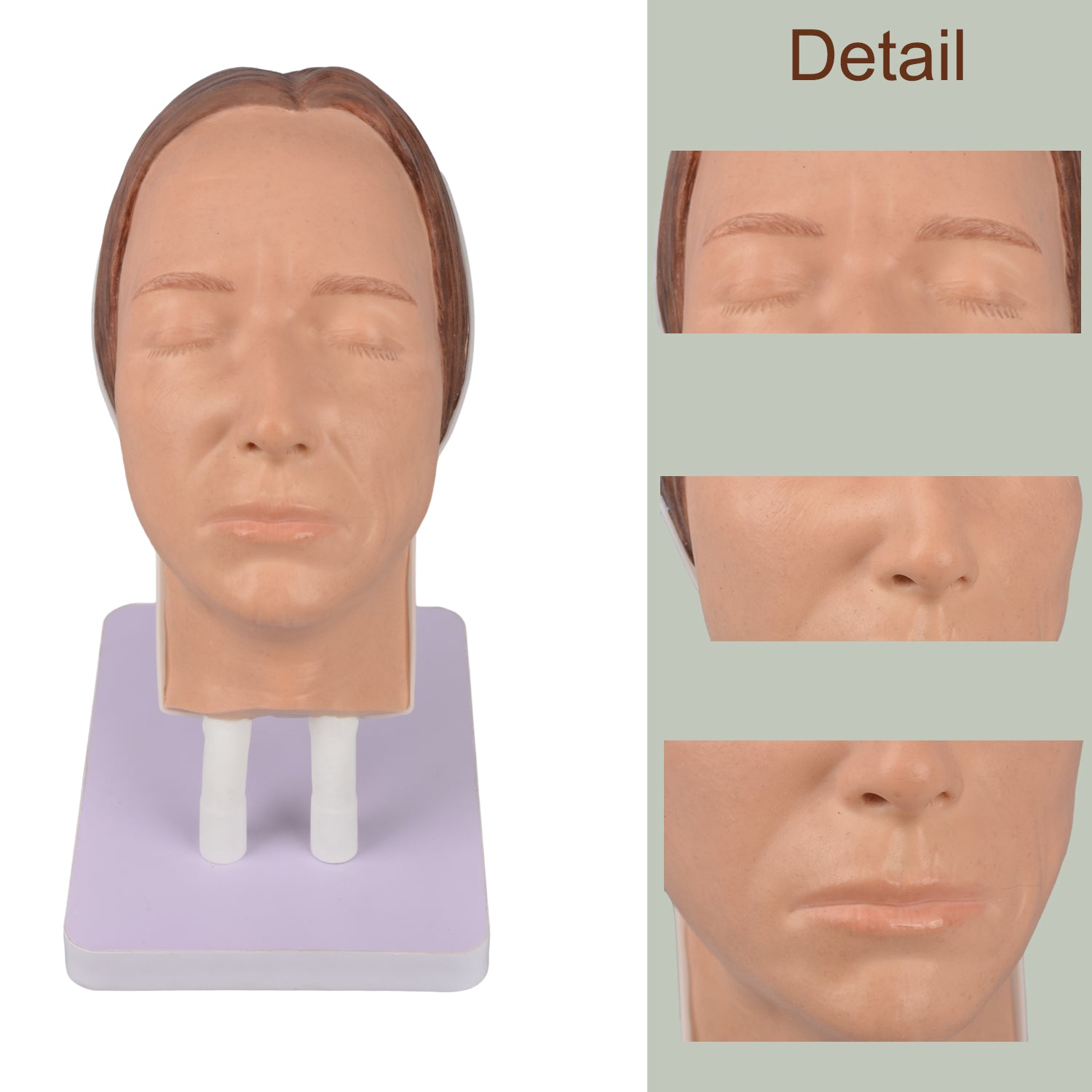 Injection Training Mannequin Face Model Head Model for Micro-Plastic Teaching,Practice Training to Medical Student,Doctor,Esthetician - [shop_medarchitect]