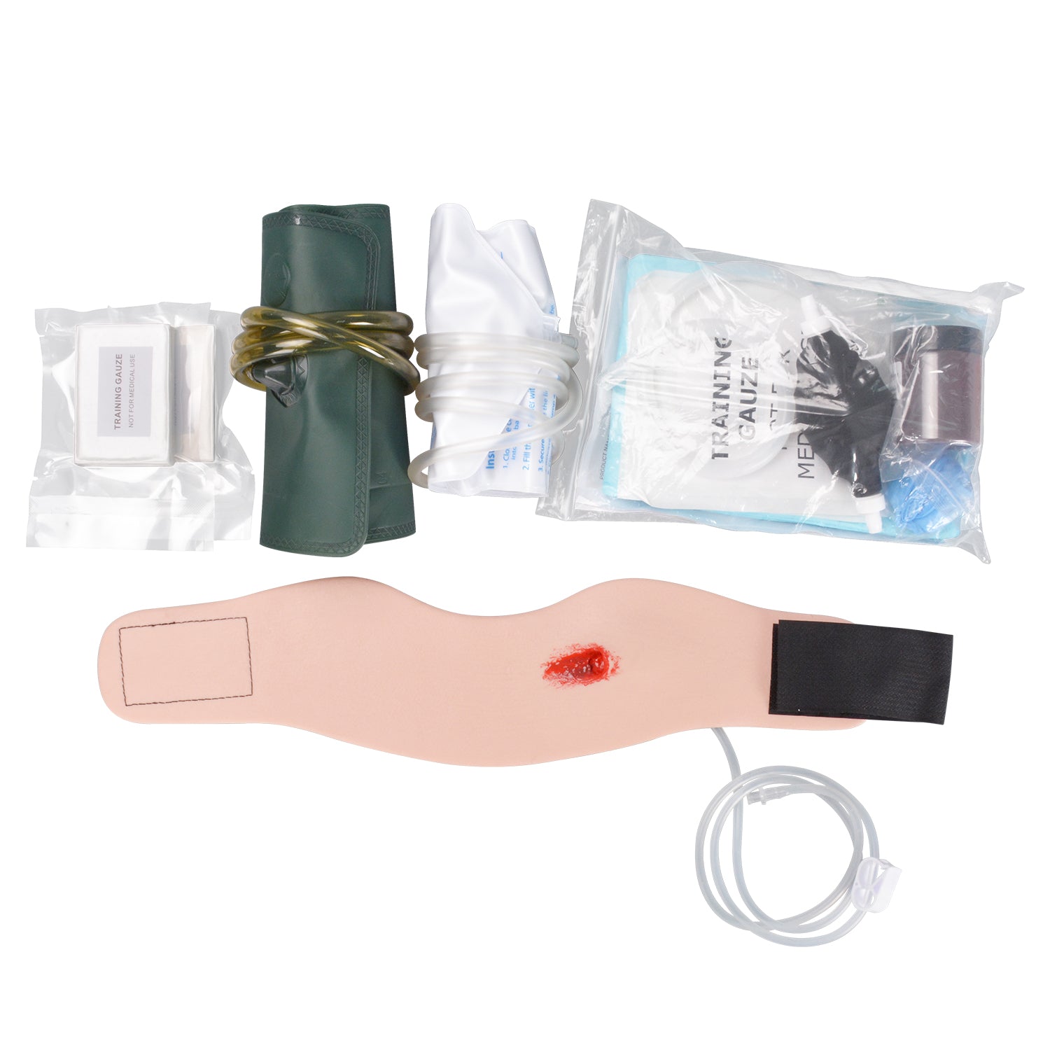 Peripheral Neck Gunshot Wound Training Kit Components
