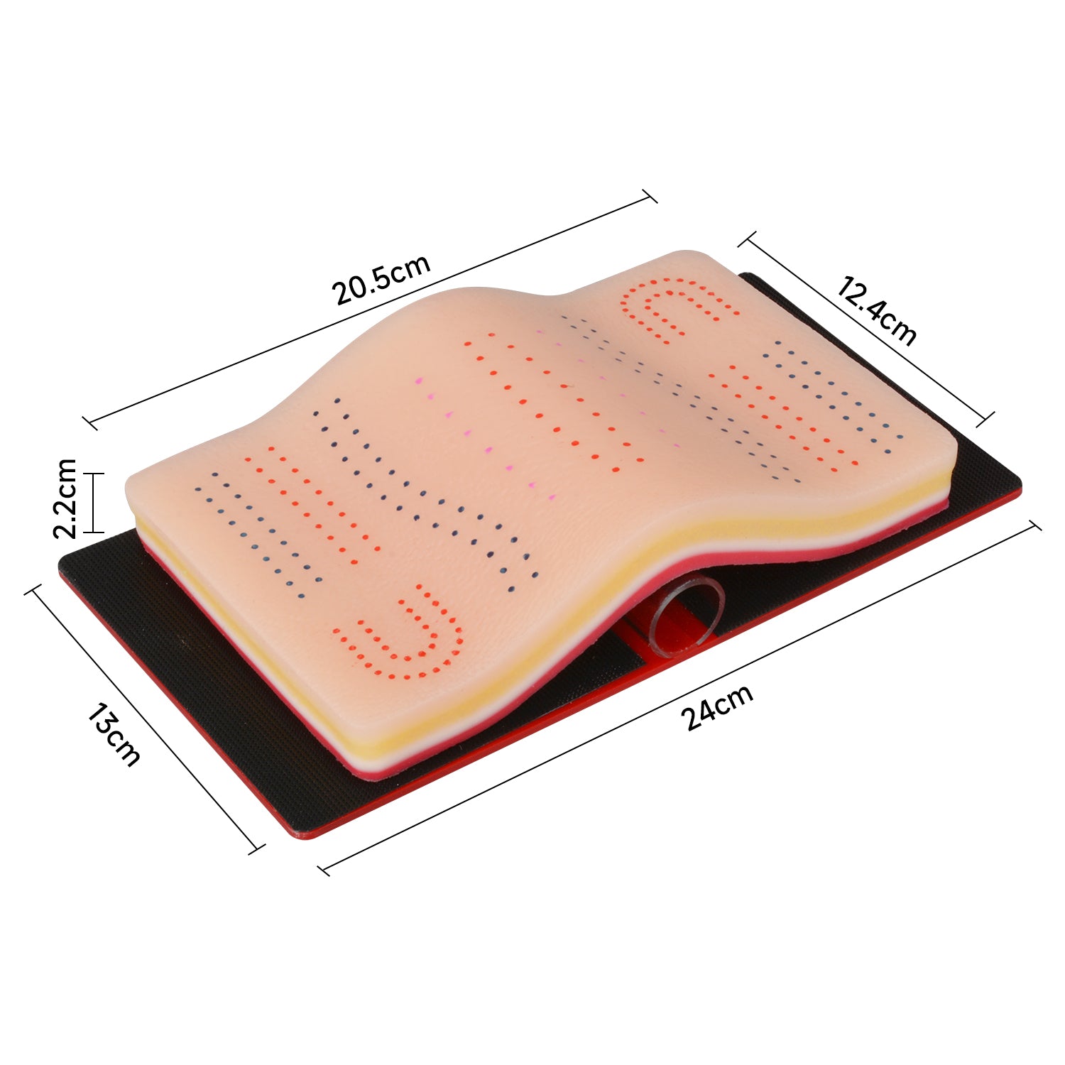 Pre-Dotted Surgical Suturing Skills Practice Pad Size Reference