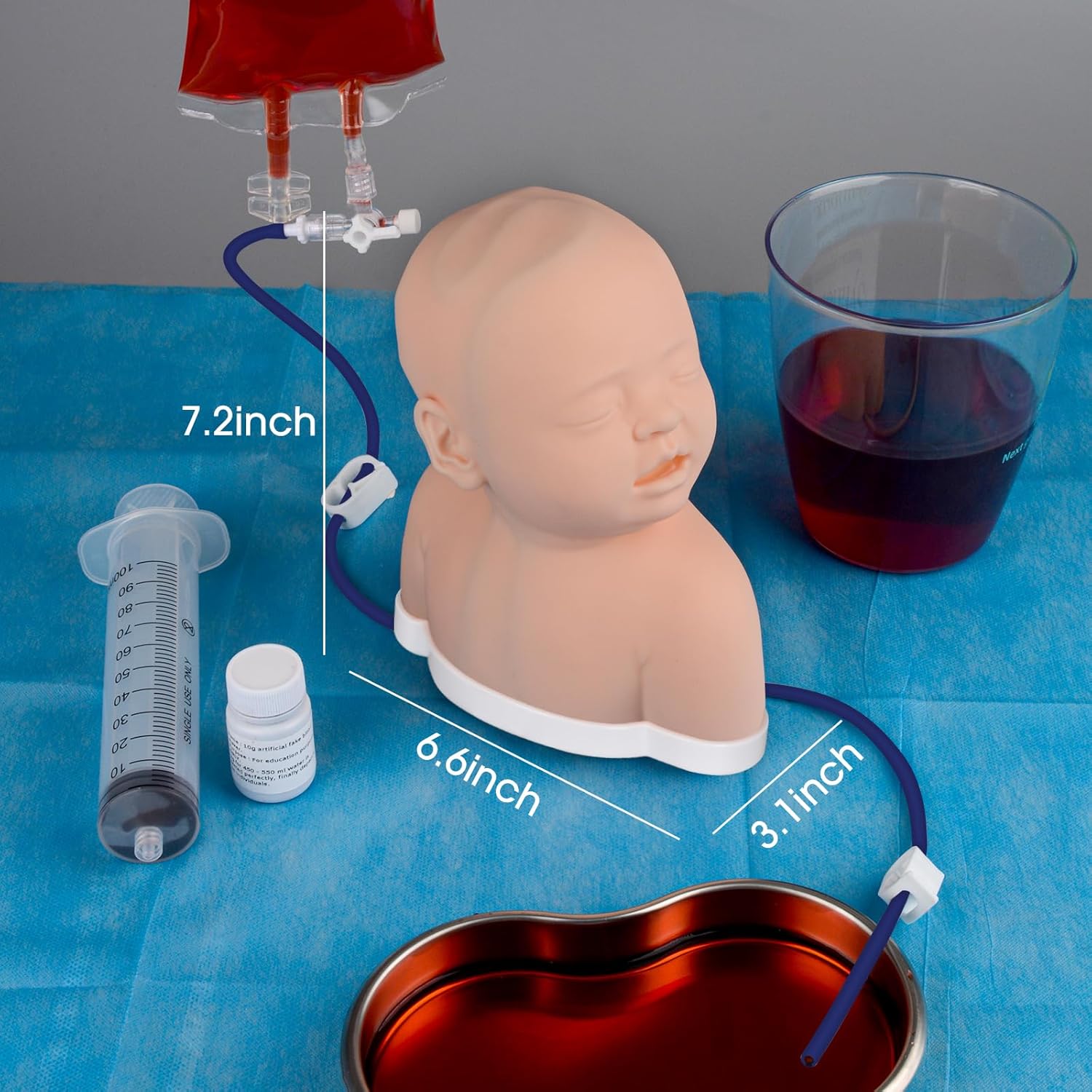 Realistic Infant Head With Built-In Veins