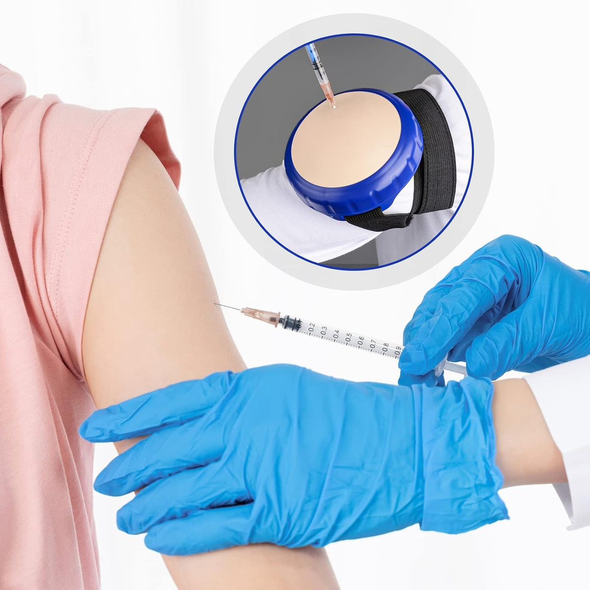 Round Intramuscular Injection Practice Pad Wearable