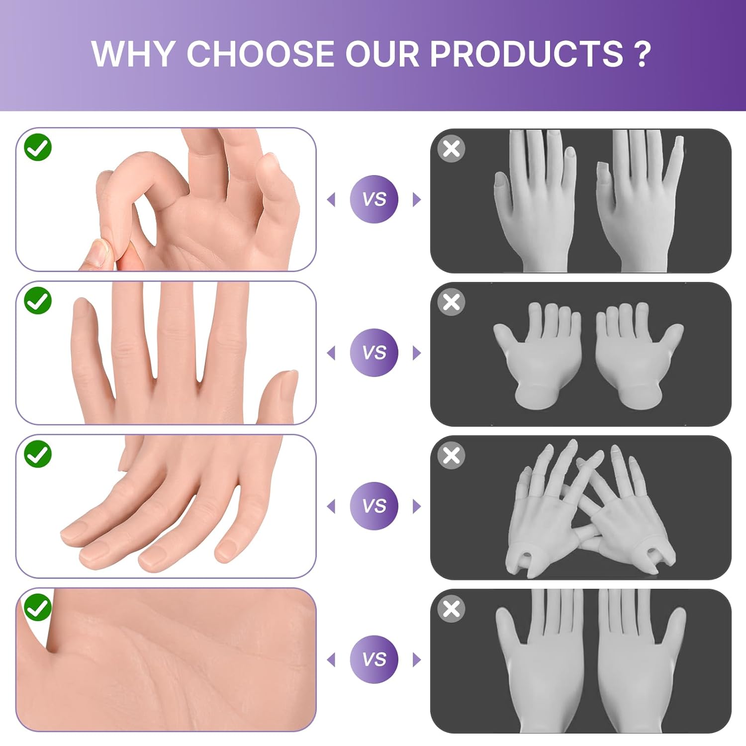 Soft Silicone Tattoo Practice Hand Flexibility