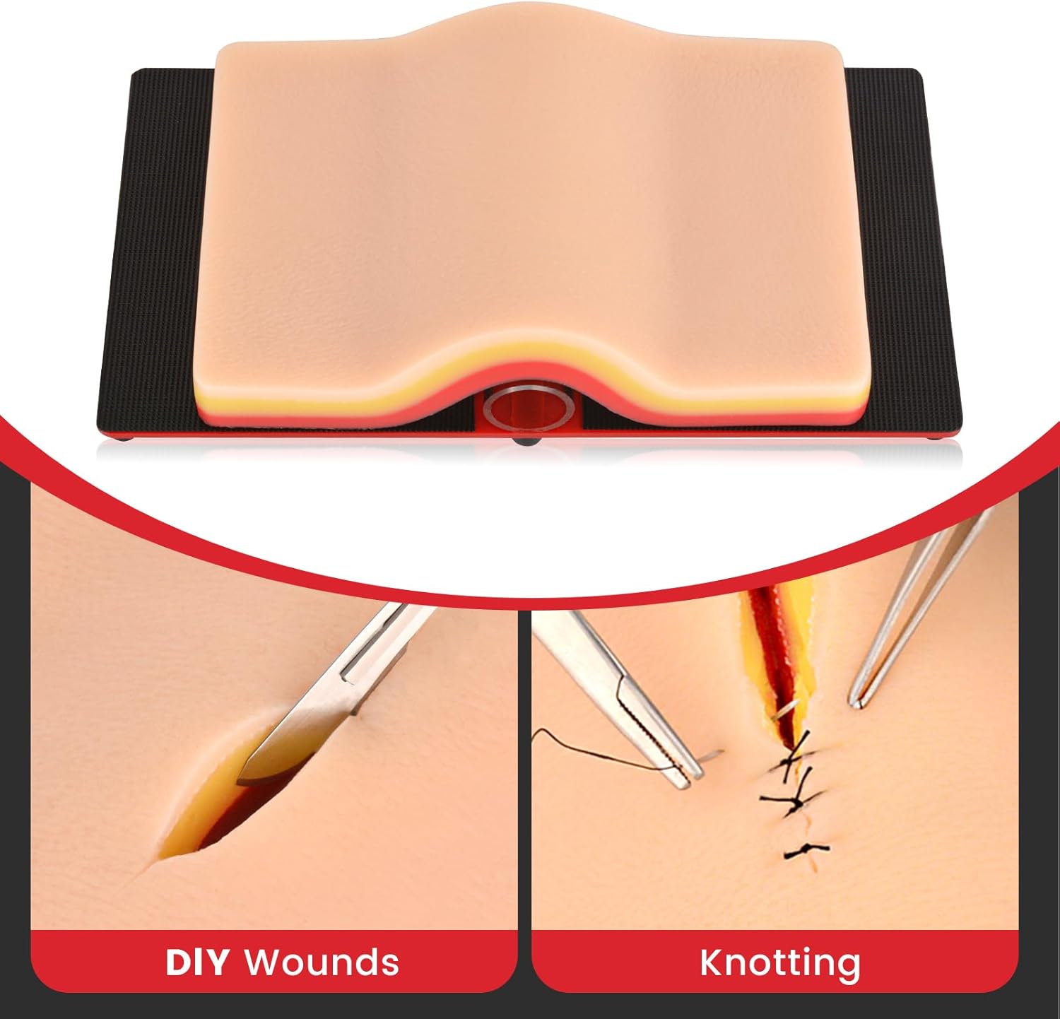 Suturing Pad for Incision, Suture, Knot Tying and Staple Training