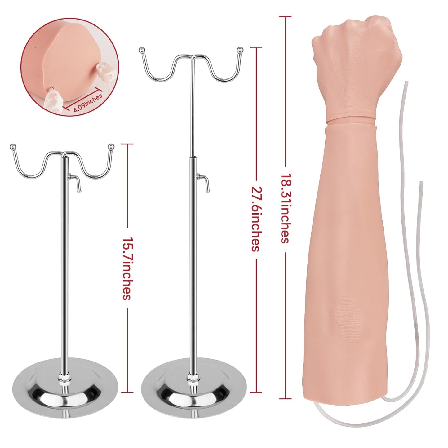 The Size Info of Replaceable Skin IV Training Arm