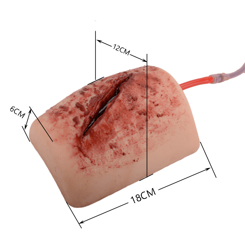 The Size of Thigh Laceration Wound Simulator