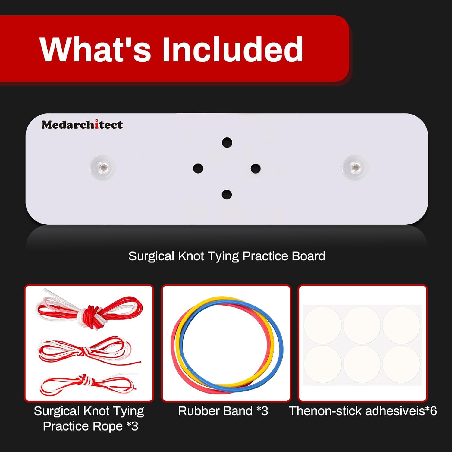 Upgraded Surgical Knot Tying Board Included Components
