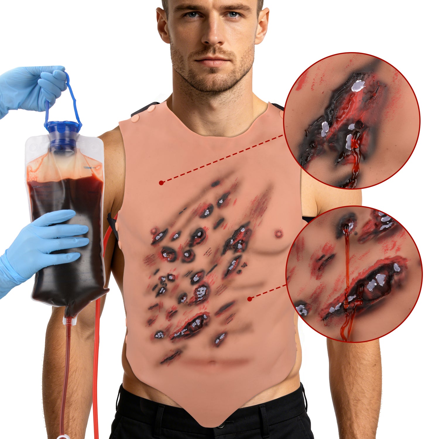 Wearable Chest & Abdominal Blast Wound Packing Trainer