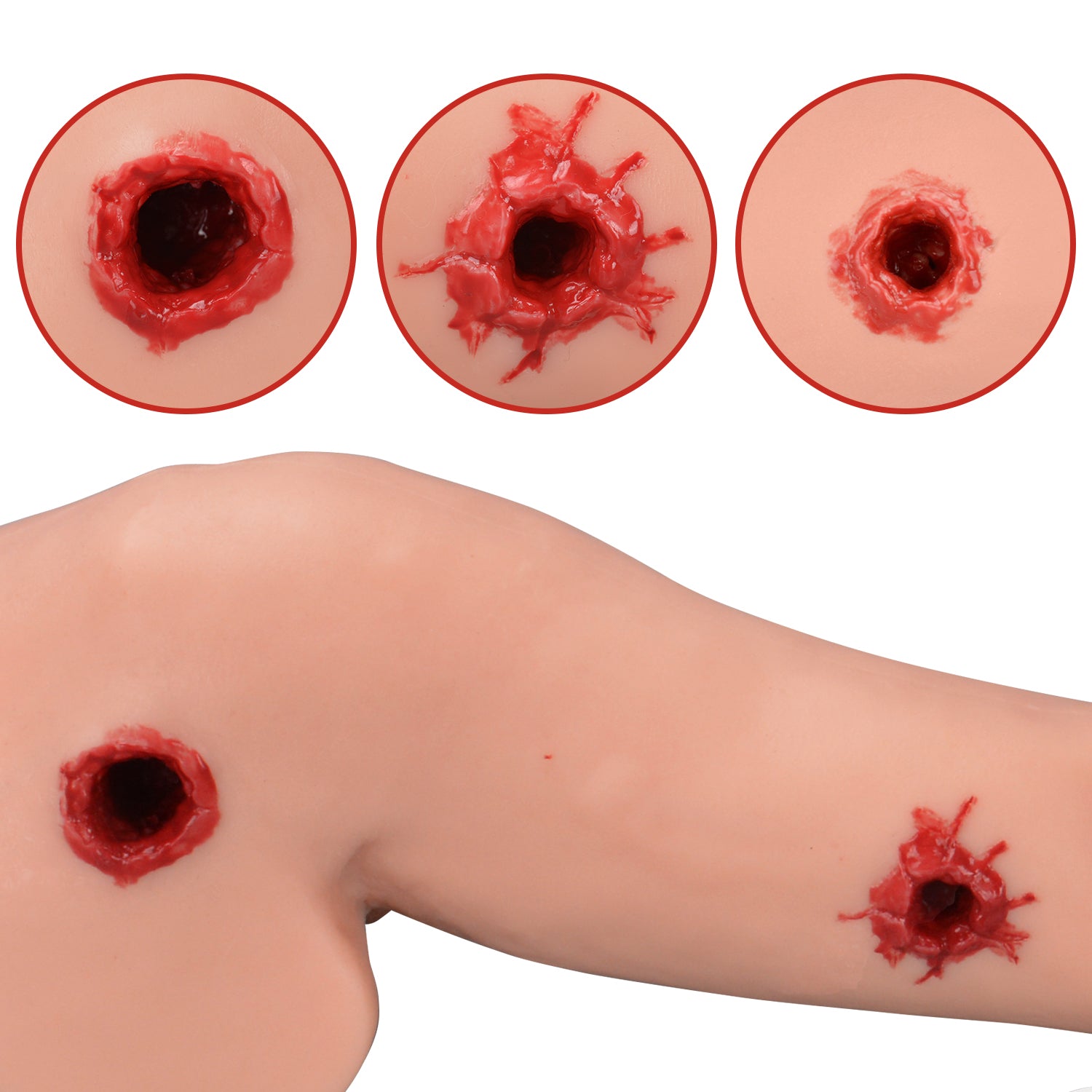 Wearable Hemorrhage Control Arm Trainer with 4 Multi-Wounds