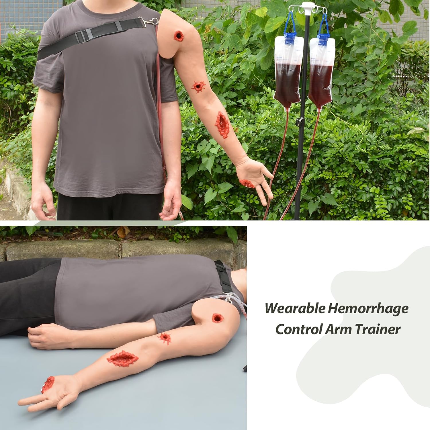 Wearable Hemorrhage Control Arm Trainer with 4 Multi-Wounds
