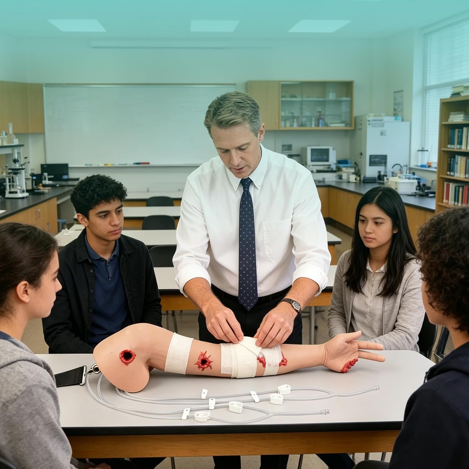 Wearable Hemorrhage Control Arm Trainer with 4 Multi-Wounds