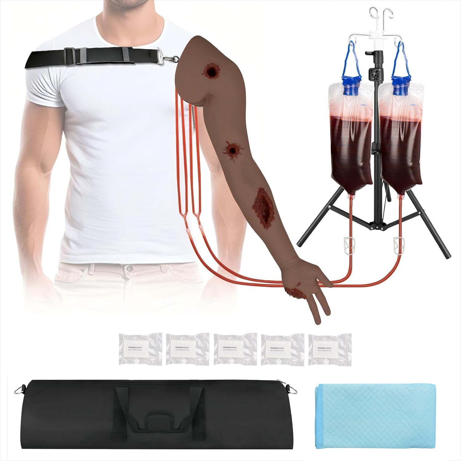 Wearable Hemorrhage Control Arm Trainer with 4 Multi-Wounds