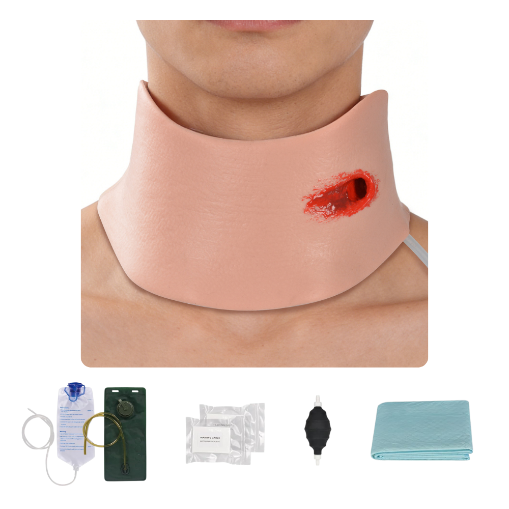 Wearable Peripheral Neck Gunshot Wound Training Kit