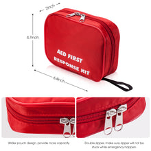 Load image into Gallery viewer, AED Emergency First Aid Kit Include CPR Rescue Mask Pocket Resuscitator with One Way Valve, Gloves, Razor, Scissors, Gauze Pads, and Cleansing Wipes for AED Training - [shop_medarchitect]