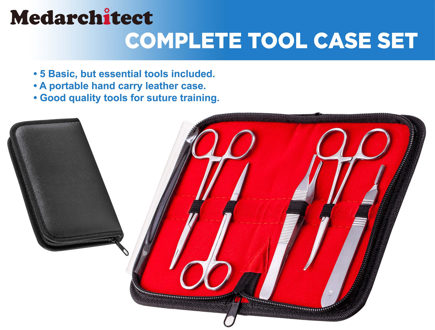 Complete Surgical Tools In Leather Bag For Suturing Kit Amazon