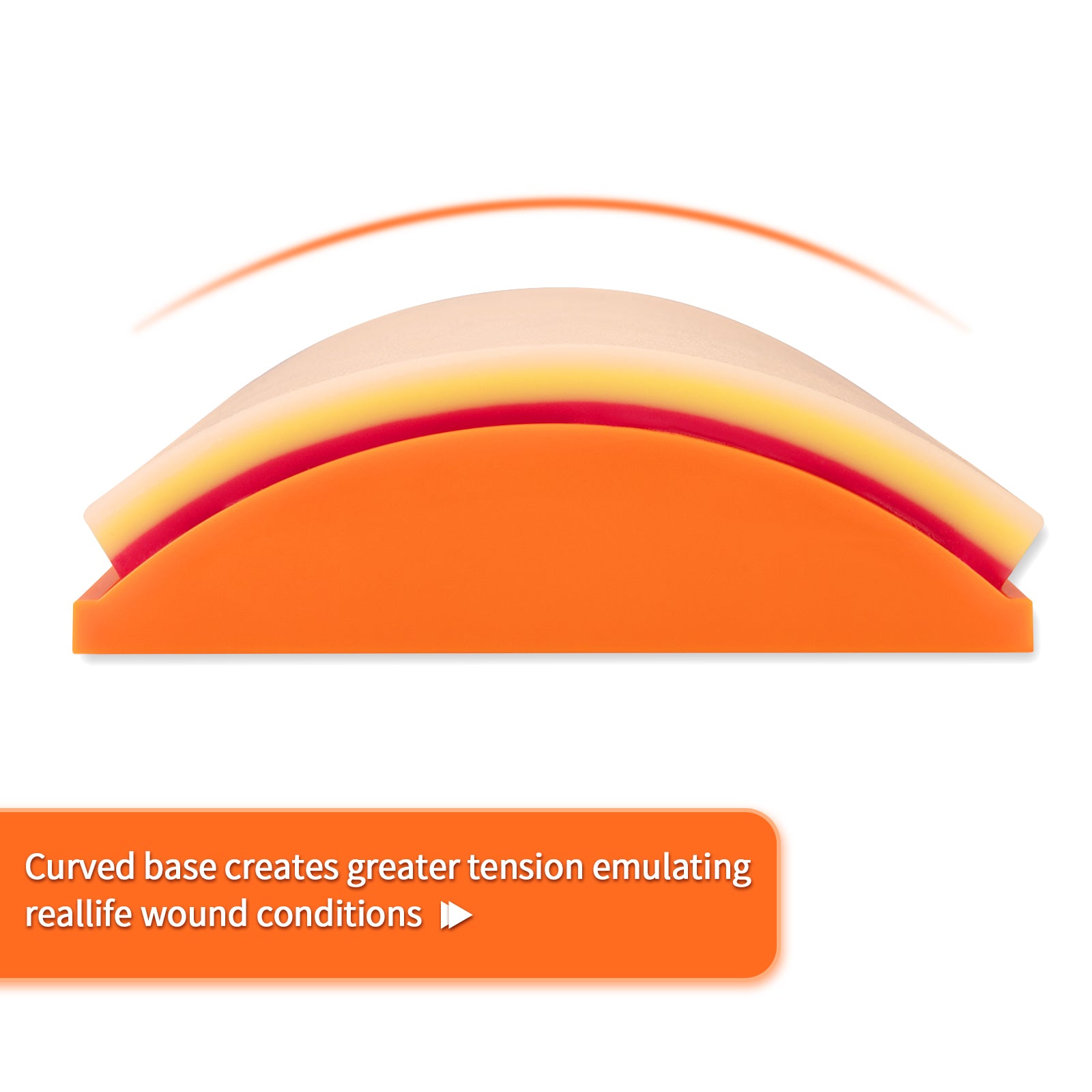 Curved Anti-Slip Base Holds Suture Practice Pad Steady